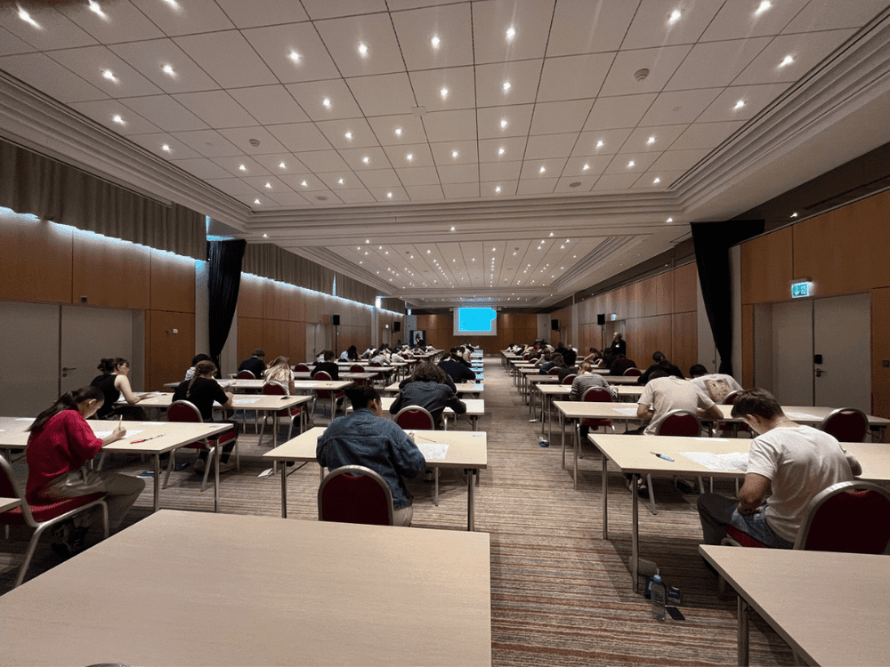 Candidates taking the german exam Goethe of Goethe Institut in Swiss Exams centre